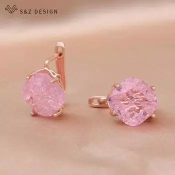 Модные цветные серьги-капли цвета розового золота с квадратными кристаллами для женщин, элегантный свадебный подарок, модные простые серьги-капли