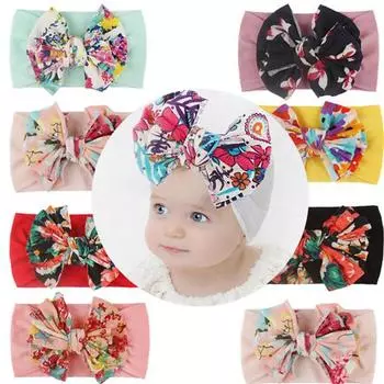 Модные цветочные детские аксессуары для волос повязка на голову мягкая широкая эластичная повязка на голову детская головная повязка удобная