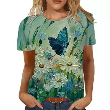 Модные цветочные футболки с 3D-принтом для женщин, повседневная уличная одежда, футболка большого размера с коротким рукавом, топы Harajuku, футболки, женская одежда S