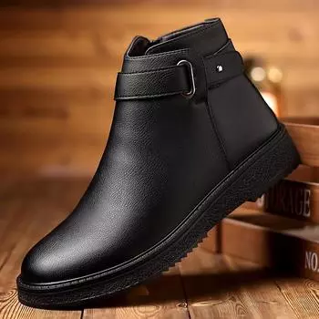 Модные деловые кожаные ботинки для мужчин, на высоких каблуках, с острыми носами, мягкие, теплые, мужские ботинки «Челси», модная повседневная обувь из хлопка для мужчин 38