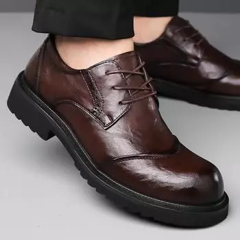 Модные деловые мужские туфли Модный классический джентльменский стиль Отдых на природе Деловая вечеринка Вечеринка Свадьба Жених Обувь Новинка 38 коричневый