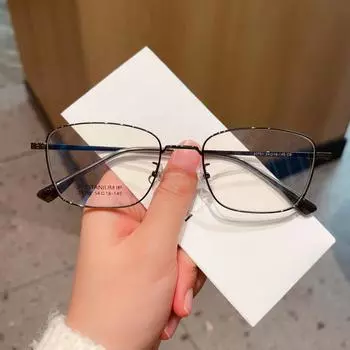 Модные деловые повседневные многоугольные оправы для очков в большой оправе для мужчин с близорукостью и оправы для очков по рецепту