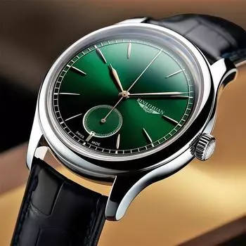 Модные деловые простые мужские часы мужские повседневные ретро циферблат студенческие кварцевые часы зелёный