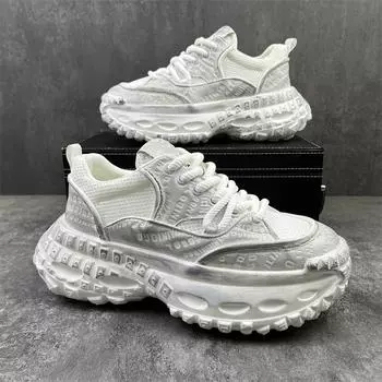 Модные деловые свадебные туфли, классические дышащие кроссовки на шнуровке, осенние мужские высокие черные белые теннисные повседневные прогулочные мокасины 38 чёрный