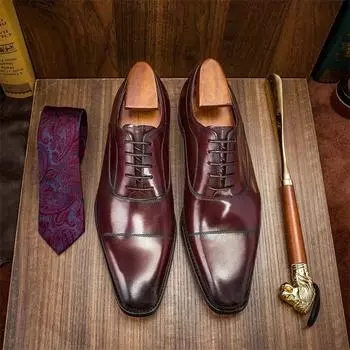 Модные деловые туфли для мужчин, удобные туфли с квадратным носком и тройным соединением, весенняя мода 2024 года, классические свадебные мужские кожаные туфли 37 чёрный