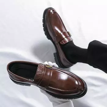 Модные деловые туфли на платформе с кисточками для мужчин, туфли-броги в британском стиле, мужские модельные свадебные туфли, мужские 38 чёрный