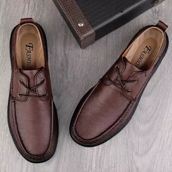 Модные деловые туфли на шнуровке 2024 г. Новое поступление мужских туфель Повседневные кожаные классические туфли для вождения Высококачественные мужские оксфорды 38