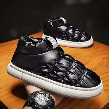 Модные дешевые зимние ботинки для мужчин, теплые плюшевые мужские ботильоны, повседневная обувь на меху для мужчин и женщин из хлопка Botas Hombre 32-33 серебряный