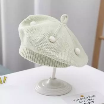 Модные детские береты для мальчиков и девочек, мультяшные осенне-зимние вязаные шапки для малышей, теплые детские шапочки, детские аксессуары чёрный