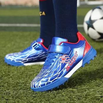 Модные детские футбольные бутсы TF, дышащие противоскользящие футбольные кроссовки для мальчиков, высококачественная удобная детская спортивная обувь 33