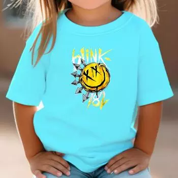 Модные детские футболки Blink 182, черная летняя футболка с коротким рукавом для мальчиков и девочек с рисунком Blink 182, горячая новинка, детская футболка Blink 100