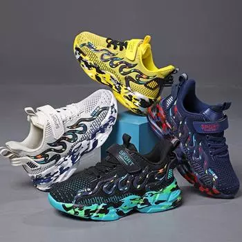 Модные детские кроссовки, легкая обувь, кроссовки для мальчиков, дышащая обувь для бега, детская спортивная обувь 28 жёлтый