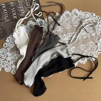 Модные детские школьные носки, шикарные корейские однотонные носки с бантом для детей, весна-осень, мягкие хлопковые носки, одежда, аксессуары