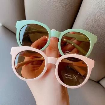 Модные детские солнцезащитные очки для мальчиков и девочек, новые солнцезащитные очки UV400, модные солнцезащитные очки с полной оправой для путешествий и отдыха на природе, детские винтажные круглые солнцезащитные очки с защитой от ультрафиолета AS PICTU