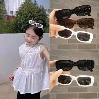 Модные детские солнцезащитные очки в ретро-квадратной оправе, модные детские персонализированные очки, симпатичные маленькие квадратные солнцезащитные очки