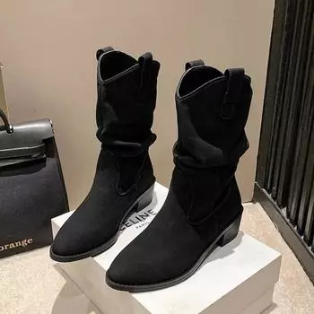 Модные дизайнерские британские кожаные ковбойские ботильоны на платформе для женщин, модные женские ботинки челси большого размера с мягкой подошвой 35