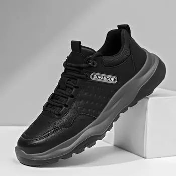 Модные дизайнерские кожаные кроссовки на платформе для мужчин, повседневные, с мягкой подошвой, увеличивающие рост, мужская обувь, модная, весна-осень, спортивная обувь для мужчин 38