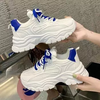 Модные дизайнерские кроссовки для женщин 2024 года, осень, удобные и дышащие женские повседневные туфли на платформе, простые модные белые туфли 36 белый