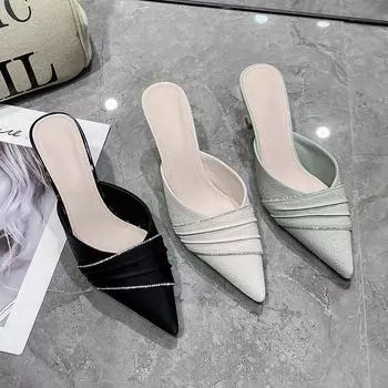 Модные дизайнерские новые женские босоножки на тонком каблуке с острым носком и высоким каблуком, летние дизайнерские новые свадебные туфли со стразами для женщин 34