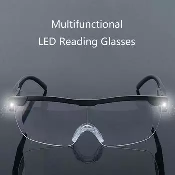 Модные дизайнерские очки для чтения с подсветкой, увеличительные очки с подсветкой, светодиодная лупа, очки для чтения в ночное время