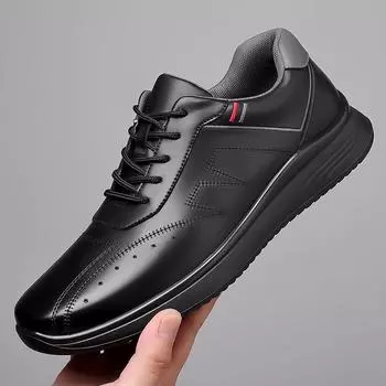 Модные дизайнерские повседневные кроссовки из коровьей кожи для мужчин, модные черные кроссовки на мягкой подошве для активного отдыха на платформе для мужчин на весну и осень 38