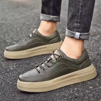 Модные дизайнерские повседневные кроссовки Высококачественная мужская обувь из натуральной кожи класса люкс для работы в офисе, вечеринок на открытом воздухе, для прогулок 38 чёрный