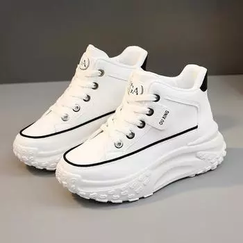 Модные дизайнерские повседневные кроссовки, весенние новинки, ретро-туфли на платформе, туфли на плоской подошве, женские маленькие белые туфли, обувь для досок, универсальные, Tenis Mujer 35 белый