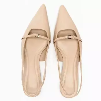 Модные дизайнерские сандалии для женщин 2024 Летняя мода женские сандалии с острым носком Удобные повседневные сандалии на низком каблуке Sandalias Mujer 35 бежевый