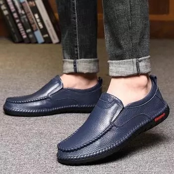 Модные дизайнерские туфли-лоферы из натуральной кожи на плоской подошве, повседневная обувь для ходьбы на открытом воздухе с противоскользящей подошвой, мокасины ручной работы, удобная обувь для вождения 38 чёрный