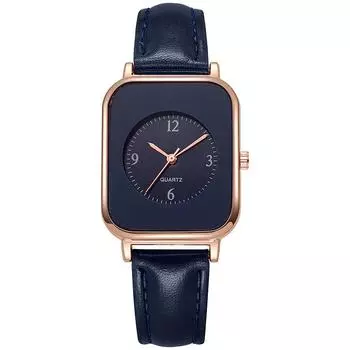 Модные дизайнерские женские часы, белые минималистичные прямоугольные женские кварцевые наручные часы, простые стильные женские часы синий