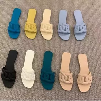 Модные дизайнерские женские туфли на плоской подошве, сандалии цвета конфет, повседневные тапочки, летние женские сандалии, новая обувь для женщин 35 жёлтый
