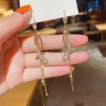 Модные длинные металлические серьги-подвески с кисточками, золотые серьги с подвеской, женские серьги, летние персонализированные подарочные ювелирные изделия, подвесные серьги