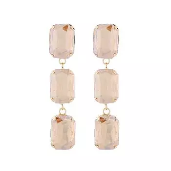 Модные длинные многослойные квадратные стеклянные серьги-сверла женские нишевые простые и легкие роскошные банкетные 1.2*6.5cm красный