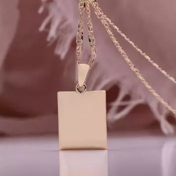 Модные длинные ожерелья, квадратные подвески с глянцевым розовым золотом, свадебные классические простые уникальные ретро-подвески для пар, ожерелья розового золота