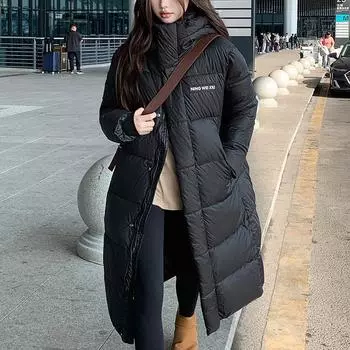 Модные длинные парки для женщин, пальто, толстые женские теплые зимние пальто с капюшоном, большие размеры, черные куртки M чёрный
