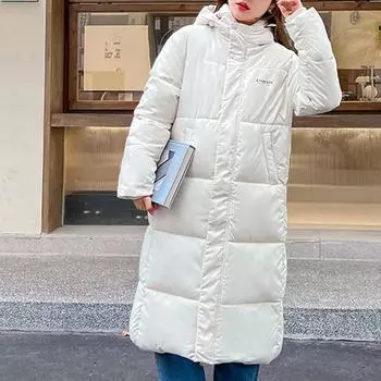 Модные длинные парки, женские зимние пальто с капюшоном, большие размеры, свободные толстые теплые женские куртки S чёрный