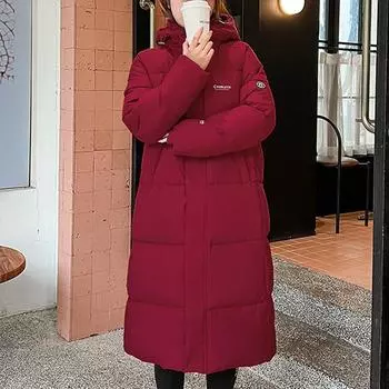 Модные длинные парки, женские зимние пальто с капюшоном, большие размеры, свободные толстые теплые женские куртки S