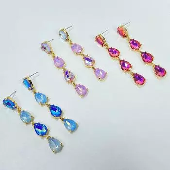 Модные длинные серьги-капли, изысканное чувство, легкий роскошный темперамент, серьги-гвоздики с цирконием, женские универсальные цветные серьги. красный