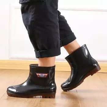 Модные дождевые ботинки мужские водонепроницаемые ботинки мужские резиновые сапоги для поваров защитные резиновые ботинки для защиты труда мужские дождевые сапоги 39