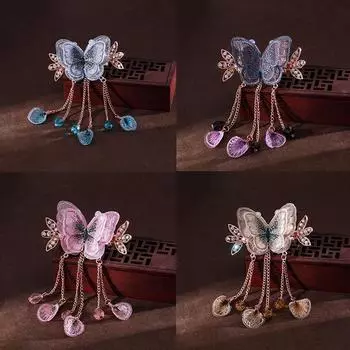 Модные двухслойные бабочки-кисточки, аксессуары для волос для женщин, подарки, ретро, элегантные заколки для волос, головные уборы, ювелирные изделия, тиара для невесты шампанского