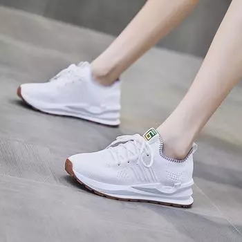 Модные дышащие и удобные сетчатые кроссовки для женщин, спорта и отдыха, модная женская изысканная повседневная обувь 35 бежевый