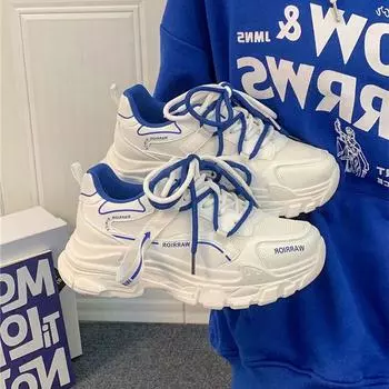 Модные дышащие кроссовки с толстой подошвой из сетки для женщин 2024 года, модная повседневная простая универсальная обувь, подходящая по цвету, летняя 35 розовый