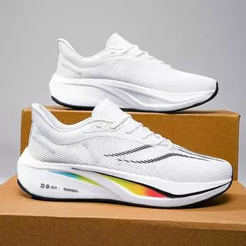 Модные дышащие летающие тканые кроссовки мужские и женские парные кроссовки высококачественная стильная мужская обувь удобная и мягкая 36 белый