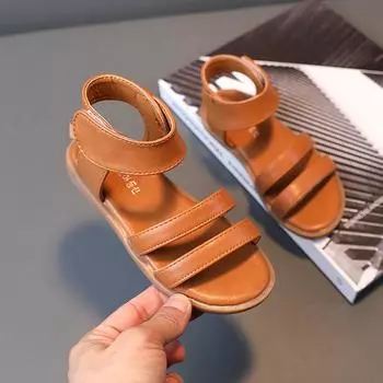 Модные дышащие повседневные противоскользящие сандалии с мягкой подошвой для девочек 30 коричневый