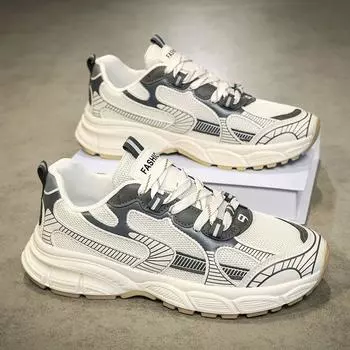 Модные дышащие сетчатые удобные повседневные кроссовки на платформе повседневные кроссовки для ходьбы легкие повседневные спортивные кроссовки для бега 39 чёрный