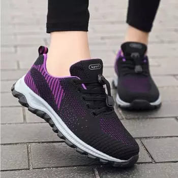 Модные дышащие женские кроссовки для бега, легкие противоскользящие женские спортивные туфли, мягкие женские кроссовки на шнуровке, модные теннисные кроссовки 35 красный