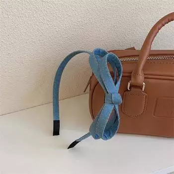 Модные джинсовые повязки на голову с бантом для женщин и девушек, повседневные обручи для волос, аксессуар