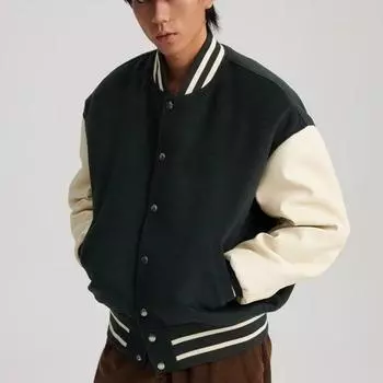Модные европейские и американские персонализированные куртки для пар, бейсбольная форма, осенне-зимние мужские новые повседневные универсальные свободные черные куртки-топы Y2K M чёрный