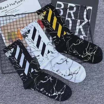 Модные европейские и американские полосатые носки для скейтбординга - унисекс, летние, хлопковые, средней длины