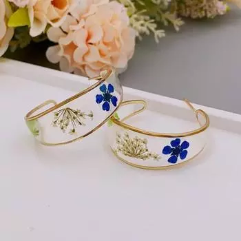 Модные европейские и американские серьги-цветы из смолы, стильные большие серьги ручной работы в форме буквы С для женщин